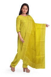 [GGCACDM01] Handcrafted Cotton Applique Work Dress Material / Salwar Suit