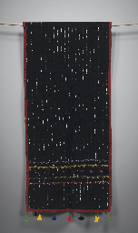 [GGCKWS01] Handmade Tagai Work Cotton Stole with Ajrakh Border &amp; Tassels