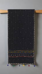 [GGCKWS08] Handmade Tagai Work Cotton Stole with Ajrakh Border &amp; Tassels