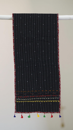 [GGCKWS18] Handmade Tagai Work Cotton Stole with Ajrakh Border &amp; Tassels