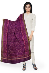[GGCSIPSD120] Handloom Single Ikat Patola Silk Dupatta