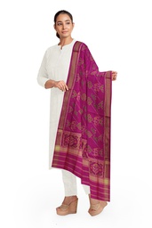 [GGCSIPSD135] Handloom Single Ikat Patola Silk Dupatta