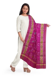 [GGCSIPSD138] Handloom Single Ikat Patola Silk Dupatta