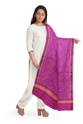 [GGCSIPSD146] Handloom Single Ikat Patola Silk Dupatta