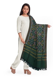 [GGCHTID03] Handwoven Cotton Silk Tangaliya Ikat Dupatta