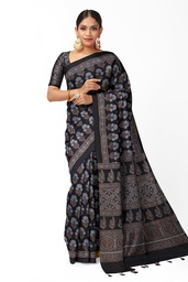 [GGCBACS03] Ajrakh Hand Block Print Cotton Saree