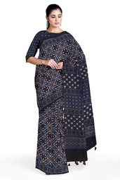 [GGCBACS09] Ajrakh Hand Block Print Cotton Saree