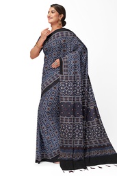[GGCBACS12] Ajrakh Hand Block Print Cotton Saree