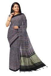 Handcrafted Ajrakh Block Print Modal Silk Saree