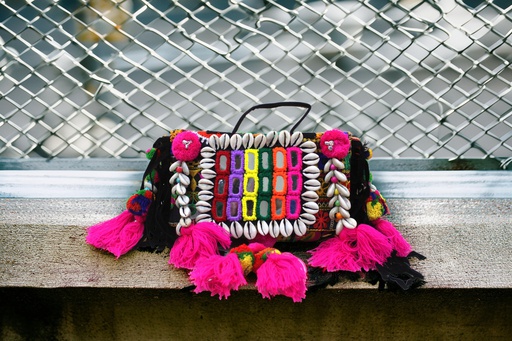 Handcrafted Banjara Boho Embroidered Shell & Tassel Sling Bag