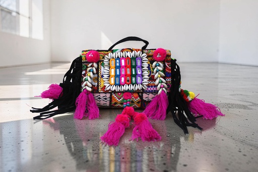 Handcrafted Banjara Boho Embroidered Shell & Tassel Sling Bag