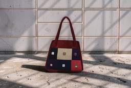 Handcrafted Mashru Tote Bag with Mirror Work