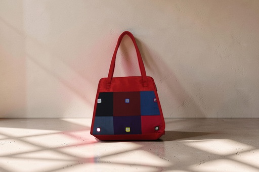Handcrafted Mashru Tote Bag with Mirror Work