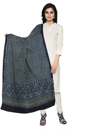 [GGMAMD06] Ajrakh Hand Block Print Modal Silk Dupatta
