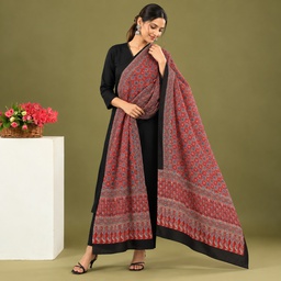 Ajrakh Hand Block Print Modal Silk Dupatta