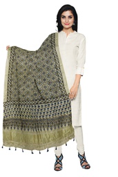 Ajrakh Hand Block Print Mashru Silk Dupatta
