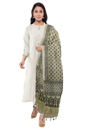 Ajrakh Hand Block Print Mashru Silk Dupatta