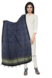 Ajrakh Hand Block Print Mashru Silk Dupatta