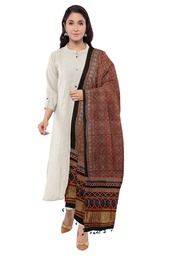 [GGMAMD36] Ajrakh Hand Block Print Mashru Silk Dupatta