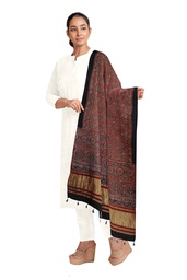 [GGMAMD38] Ajrakh Hand Block Print Mashru Silk Dupatta