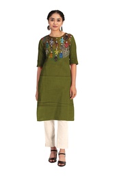 [GGCHAWKM03] Handcrafted Applique Work Cotton Kurti Material
