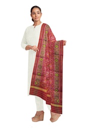 [GGCSIPSD184] Handloom Single Ikat Patola Silk Dupatta