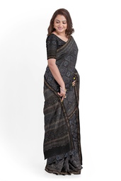 [GGACSS05] Ajrakh Hand Block Print Chanderi Silk Saree