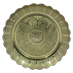 [GGCSPTD01] Handcrafted Brass Decorative Dish with Floral Embossed Design