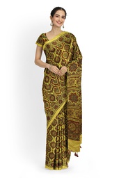 [GGCMSAS57] Modal Silk Ajrakh Hand Block Print Saree