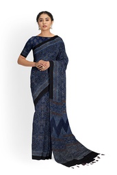 [GGCMSAS58] Modal Silk Ajrakh Hand Block Print Saree