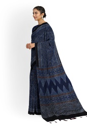 [GGCMSAS58] Modal Silk Ajrakh Hand Block Print Saree