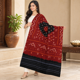 [GGCHWBS01] Handcrafted Bandhani Woolen Shawl