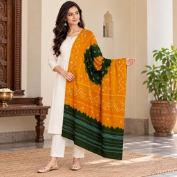 [GGCHWBS03] Handcrafted Bandhani Woolen Shawl