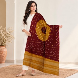 [GGCHWBS08] Handcrafted Bandhani Woolen Shawl