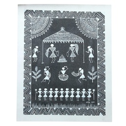 [GSHHDCL98] Handmade Black Warli Painting