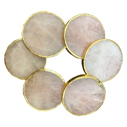 [GGCASTC01] Handmade Natural Pink Quartz Round Agate Coaster